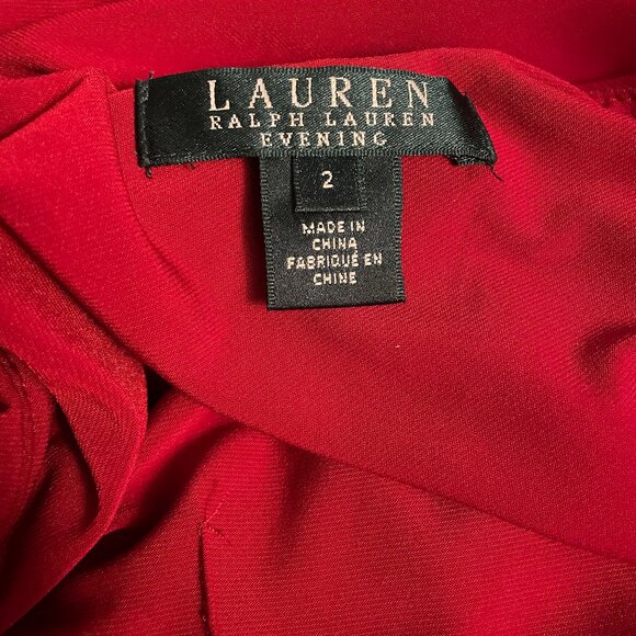 Ralph Lauren Red Evening Gown Size 2-4 - Picture 4 of 4
